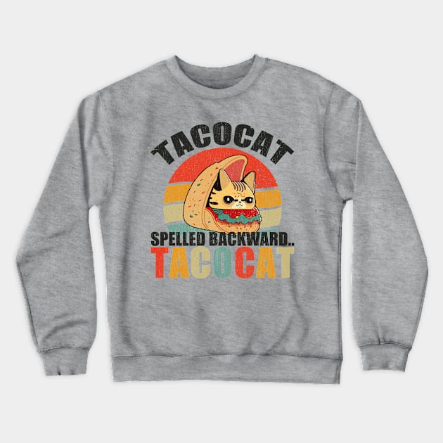 taco-cat Crewneck Sweatshirt by Tidio Art